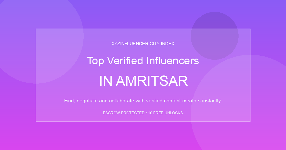 Top Verified Influencers in Amritsar