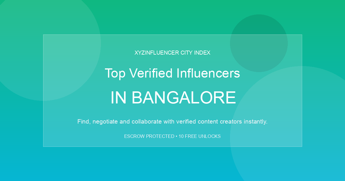 Top Verified Influencers in Bangalore