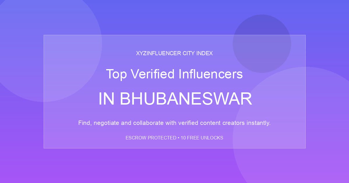 Top Verified Influencers in Bhubaneswar