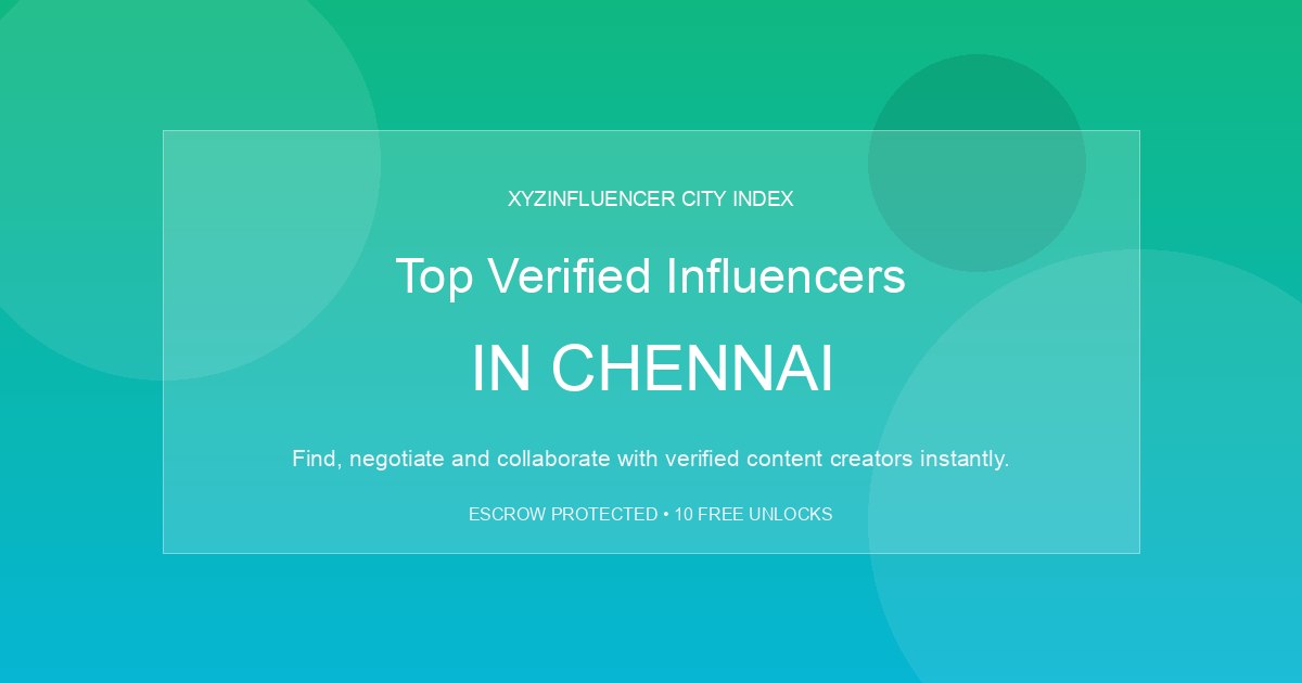 Top Verified Influencers in Chennai