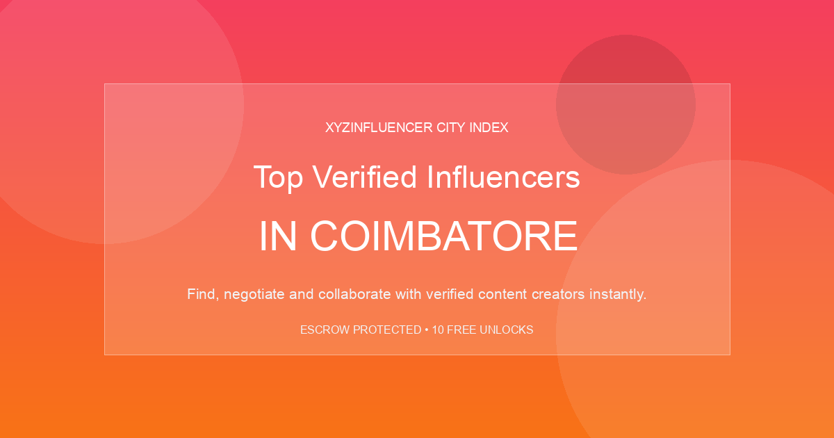 Top Verified Influencers in Coimbatore