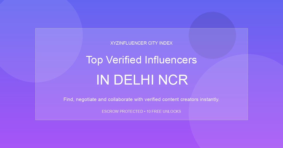 Top Verified Influencers in Delhi NCR