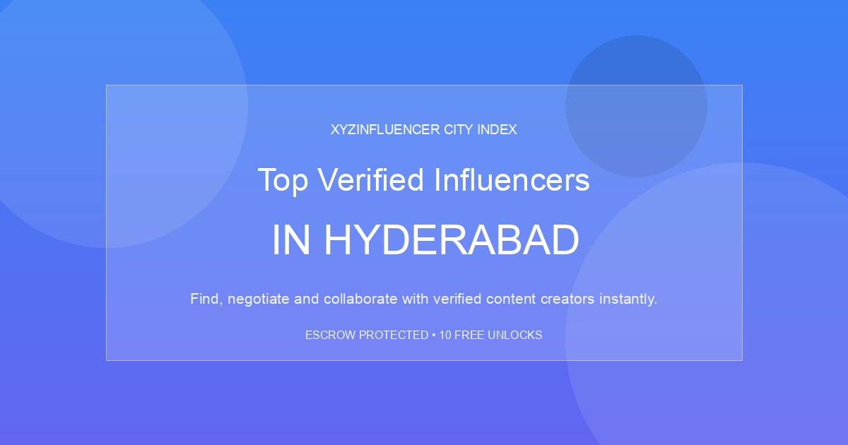 Top Verified Influencers in Hyderabad