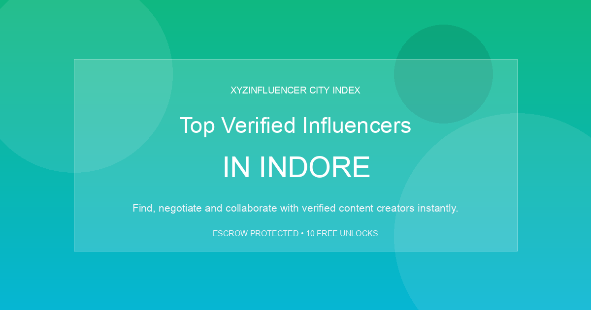 Top Verified Influencers in Indore