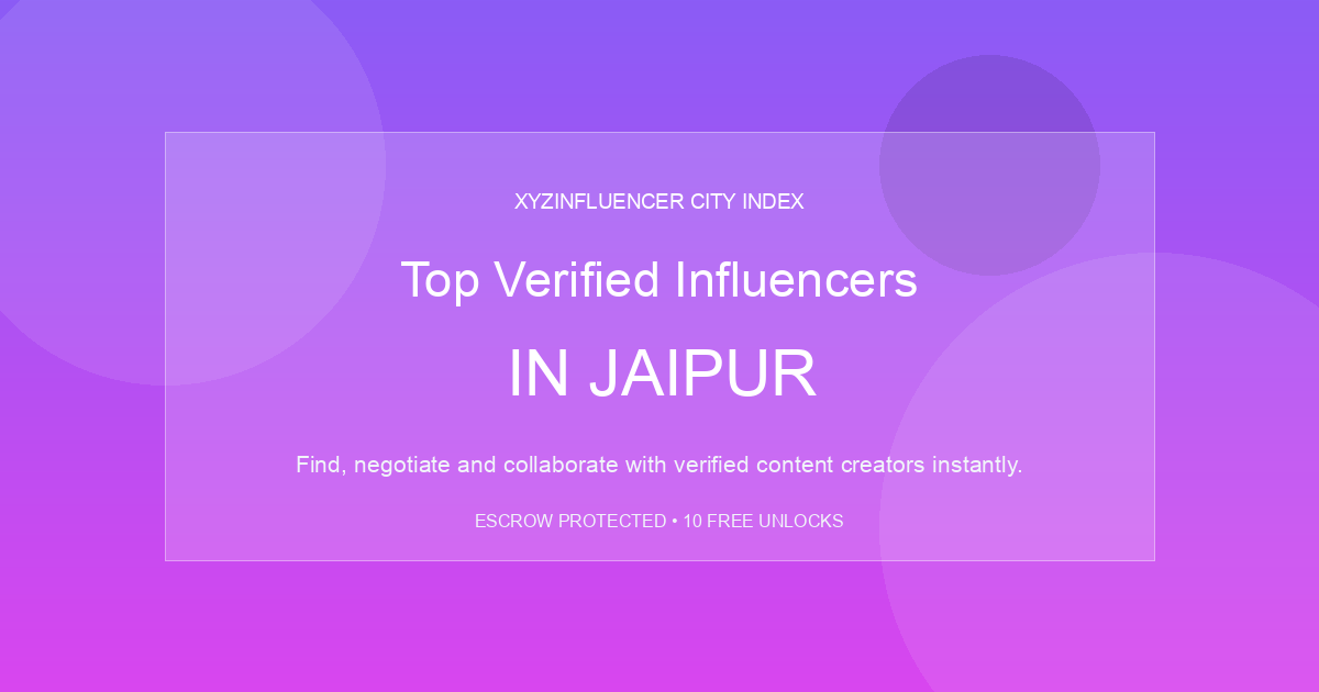 Top Verified Influencers in Jaipur