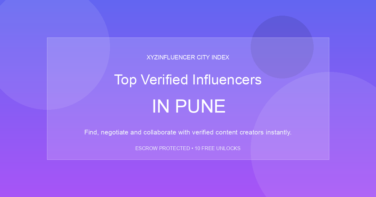 Top Verified Influencers in Pune